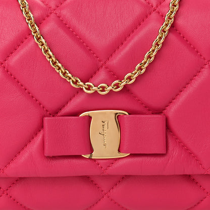 Salvatore Ferragamo Nappa Quilted Ginny Crossbody Pink 7 of 9
