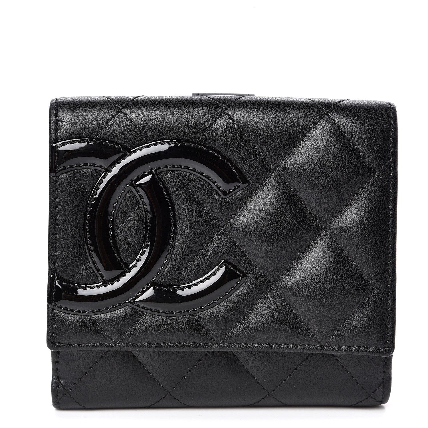 Chanel Calfskin Quilted Cambon Business Card Holder Black 1 of 9
