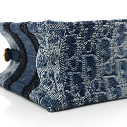 Christian Dior Denim Oblique Mini Book Tote With Strap Blue 9 of 12