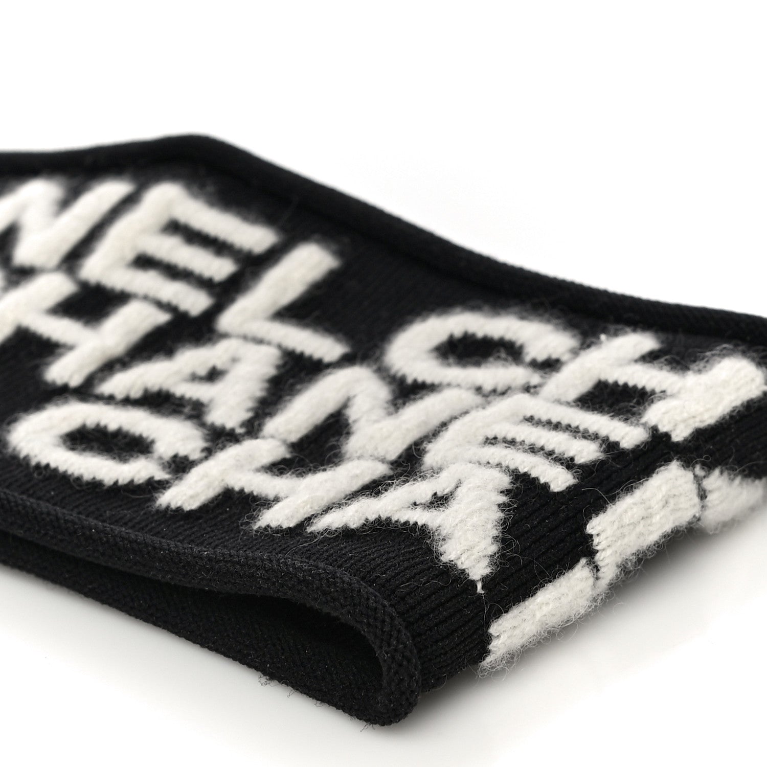 Chanel Cashmere Logo Headband Black White 6 of 6