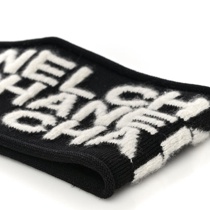 Chanel Cashmere Logo Headband Black White 6 of 6