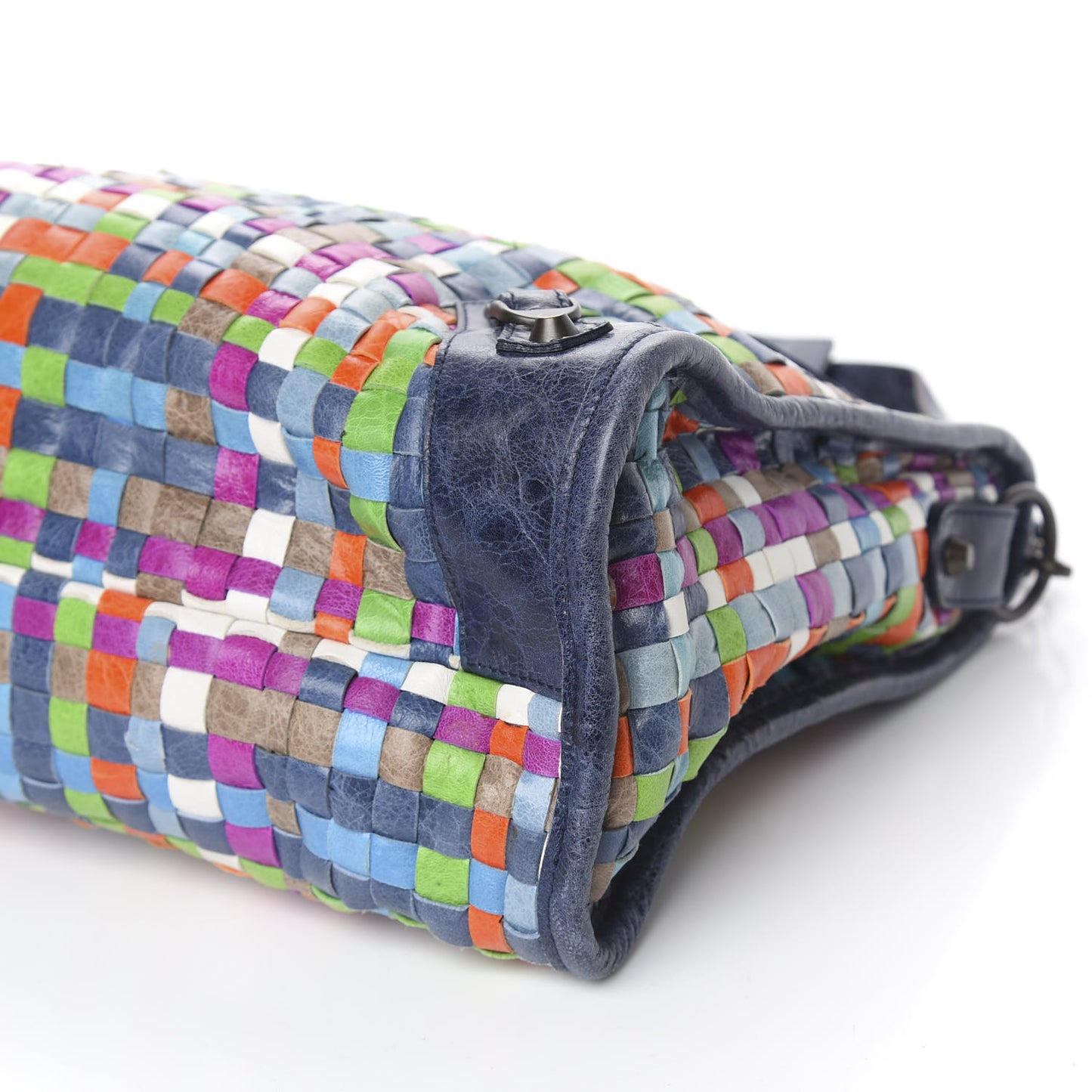 Agneau Lattice Woven Classic Hardware City Multicolor