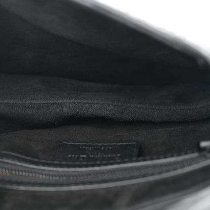 Christian Dior Calfskin Embossed Oblique Saddle Bag Black 5 of 11