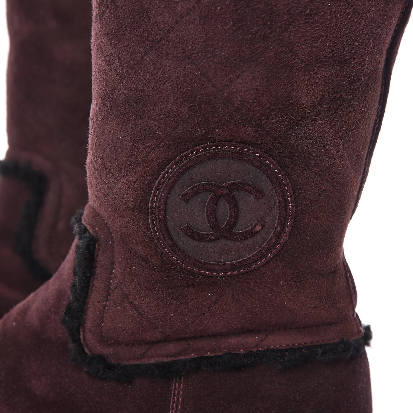 Suede Logo Boots 41 Burgundy