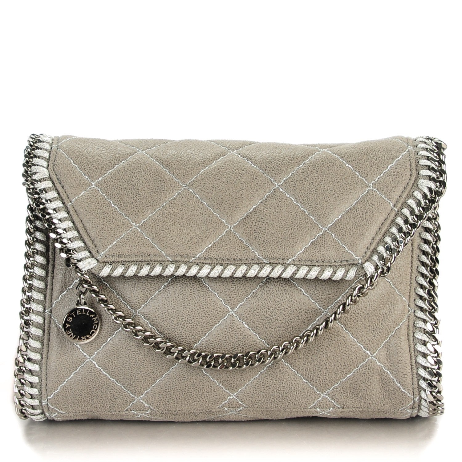 Stella McCartney Shaggy Deer Quilted Mini Falabella Light Grey 1 of 9