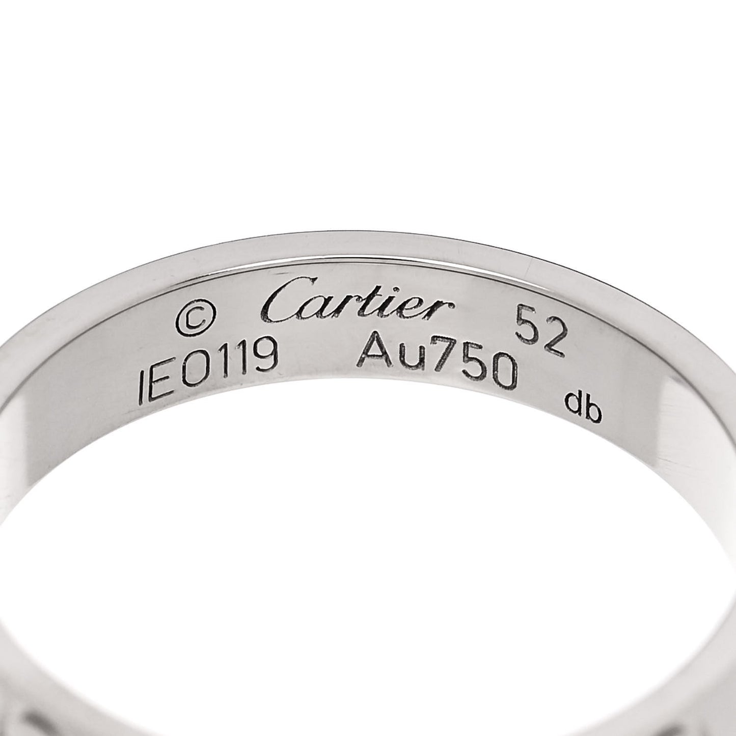 18K White Gold 3.5mm LOVE Wedding Band Ring 52 6