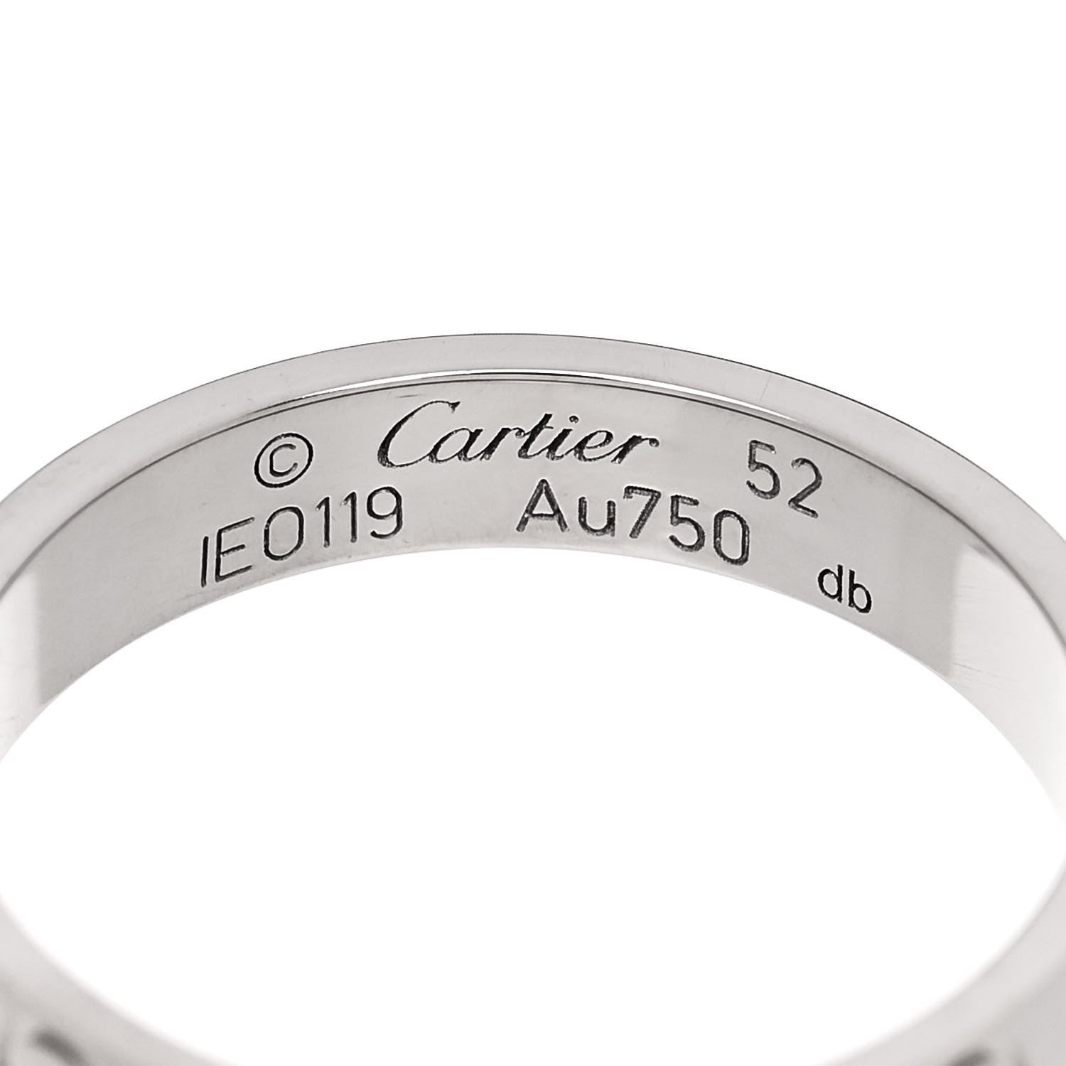 Cartier 18K White Gold 3.5mm LOVE Wedding Band Ring 52 6 4 of 5
