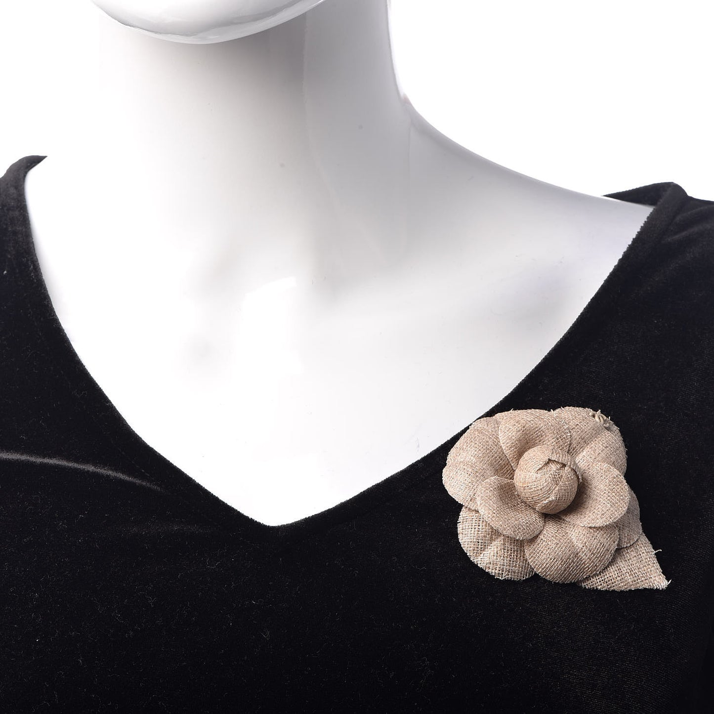 Linen Camellia Pin Brooch