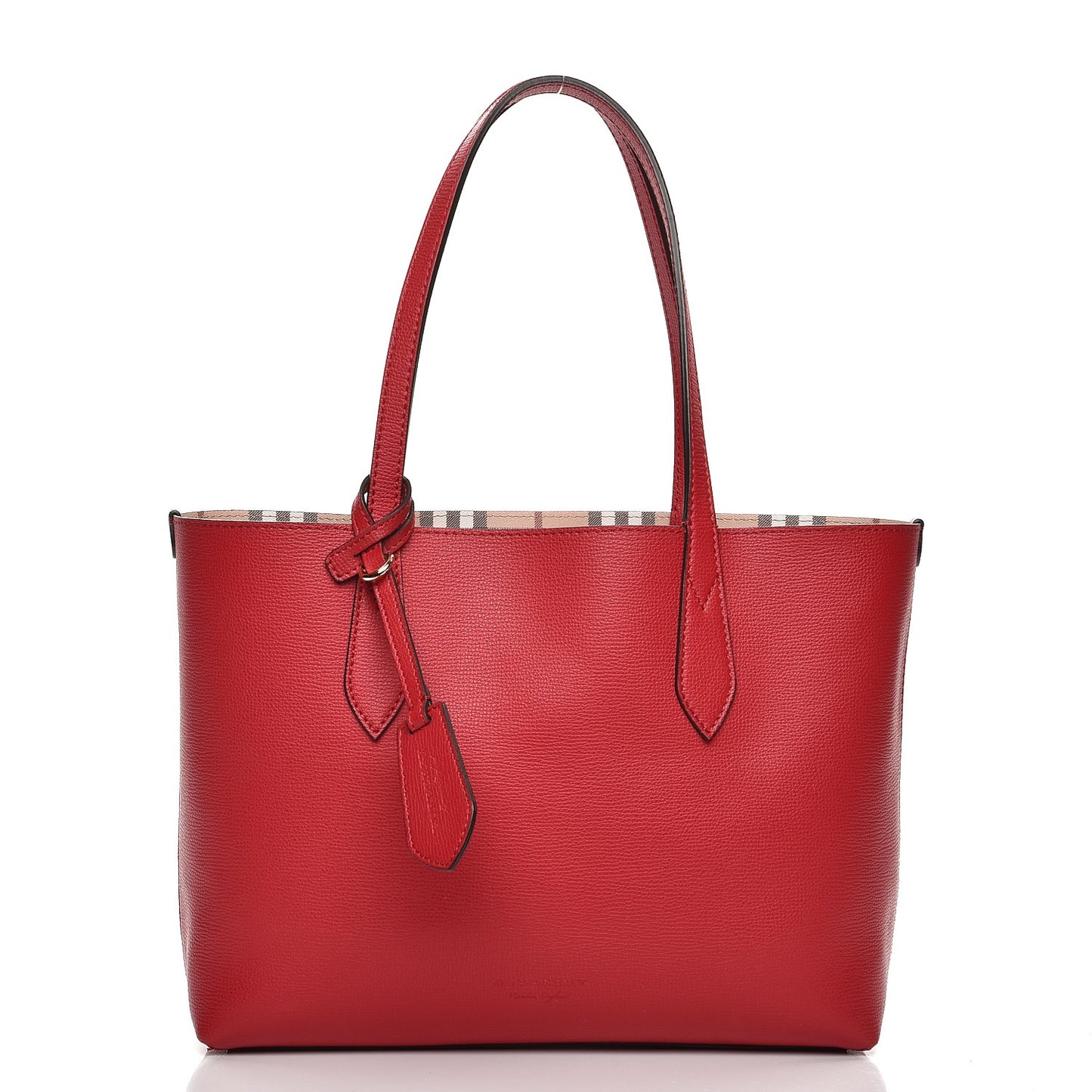 Haymarket Check Small Reversible Tote Poppy Red
