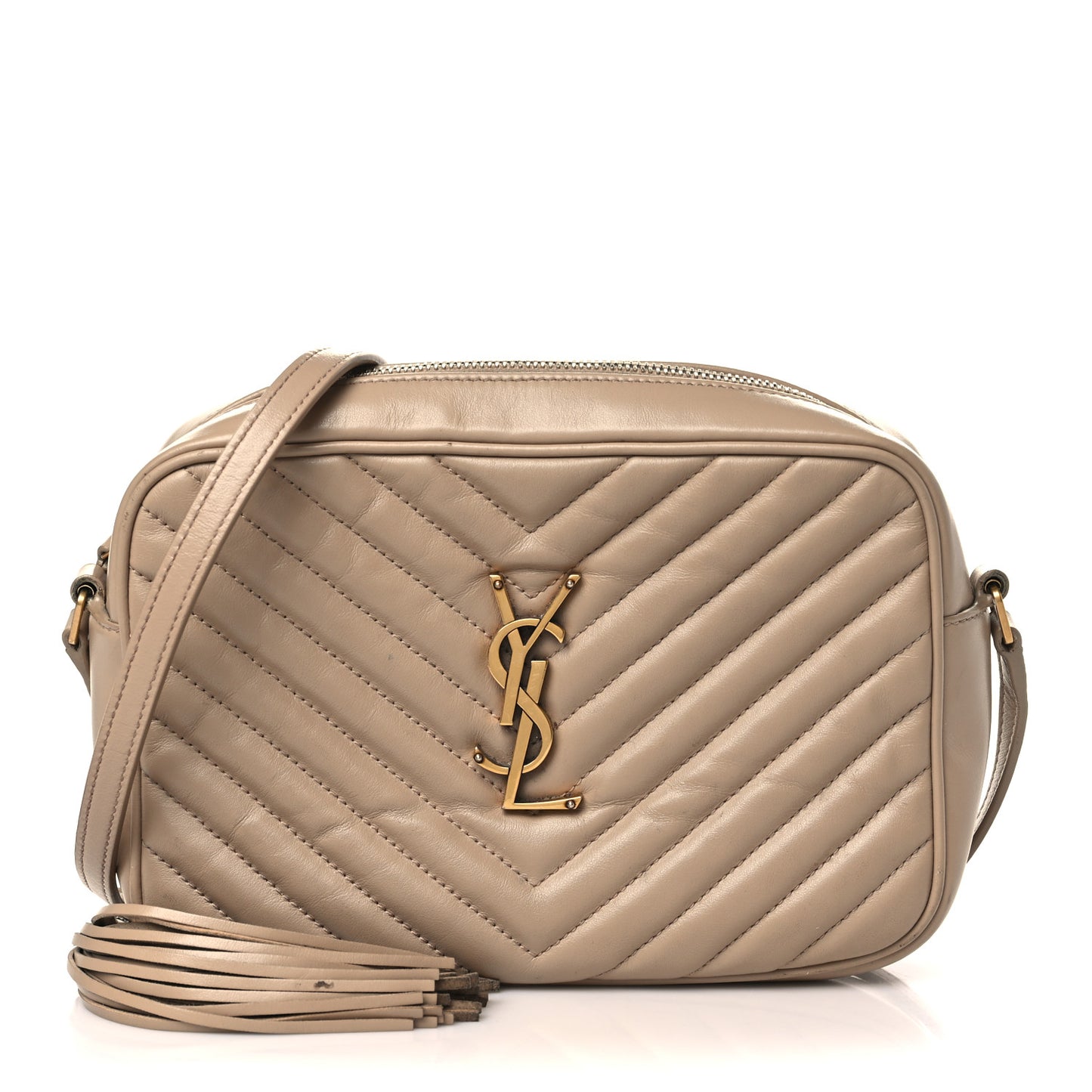 Calfskin Matelasse Monogram Lou Camera Bag Dark Latte