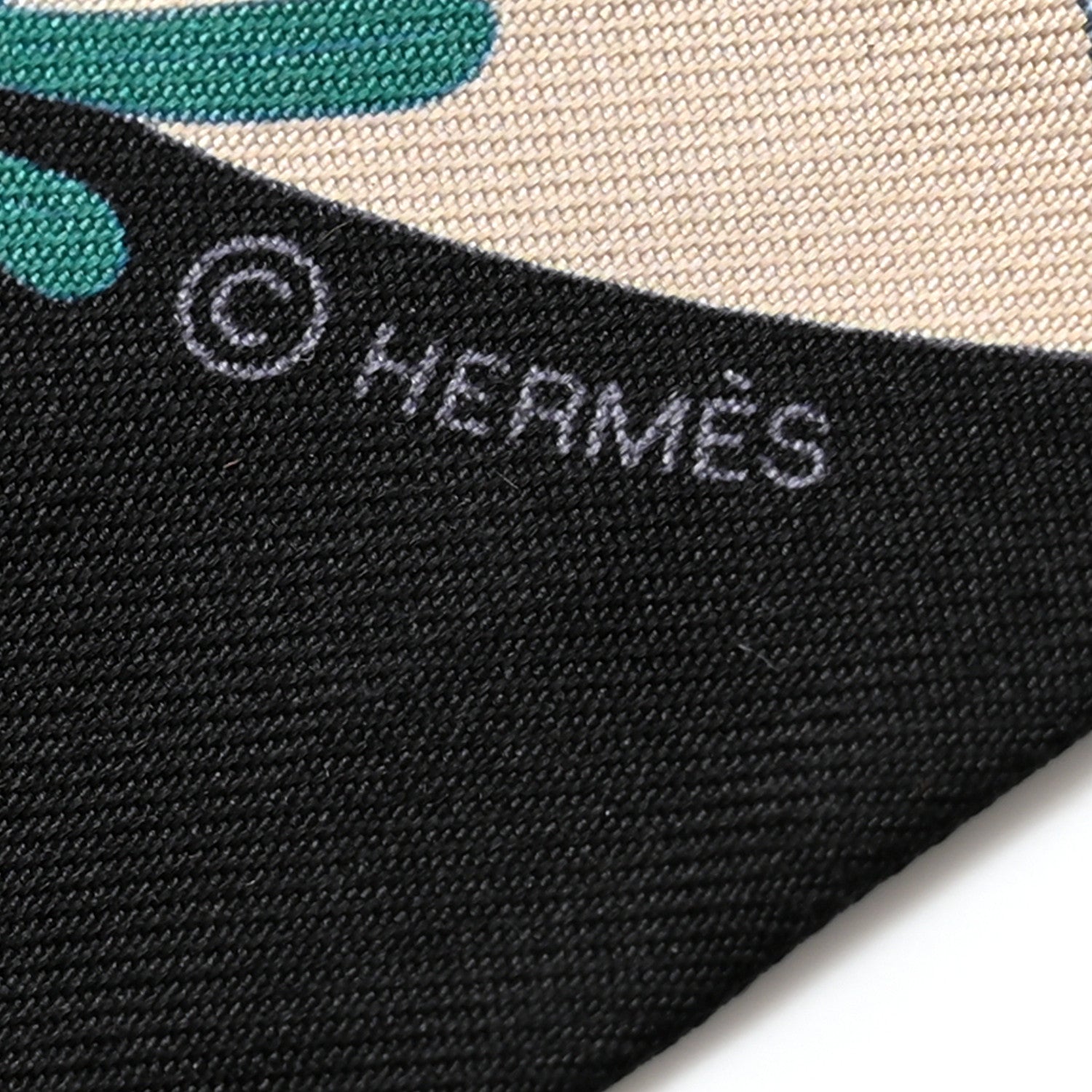 Hermes Silk Precious Paradise Twilly Black Beige Multicolor 3 of 3
