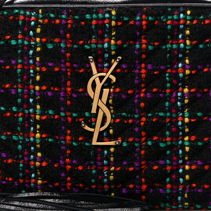 Saint Laurent Tweed Calfskin Monogram Lou Camera Bag Black 8 of 10