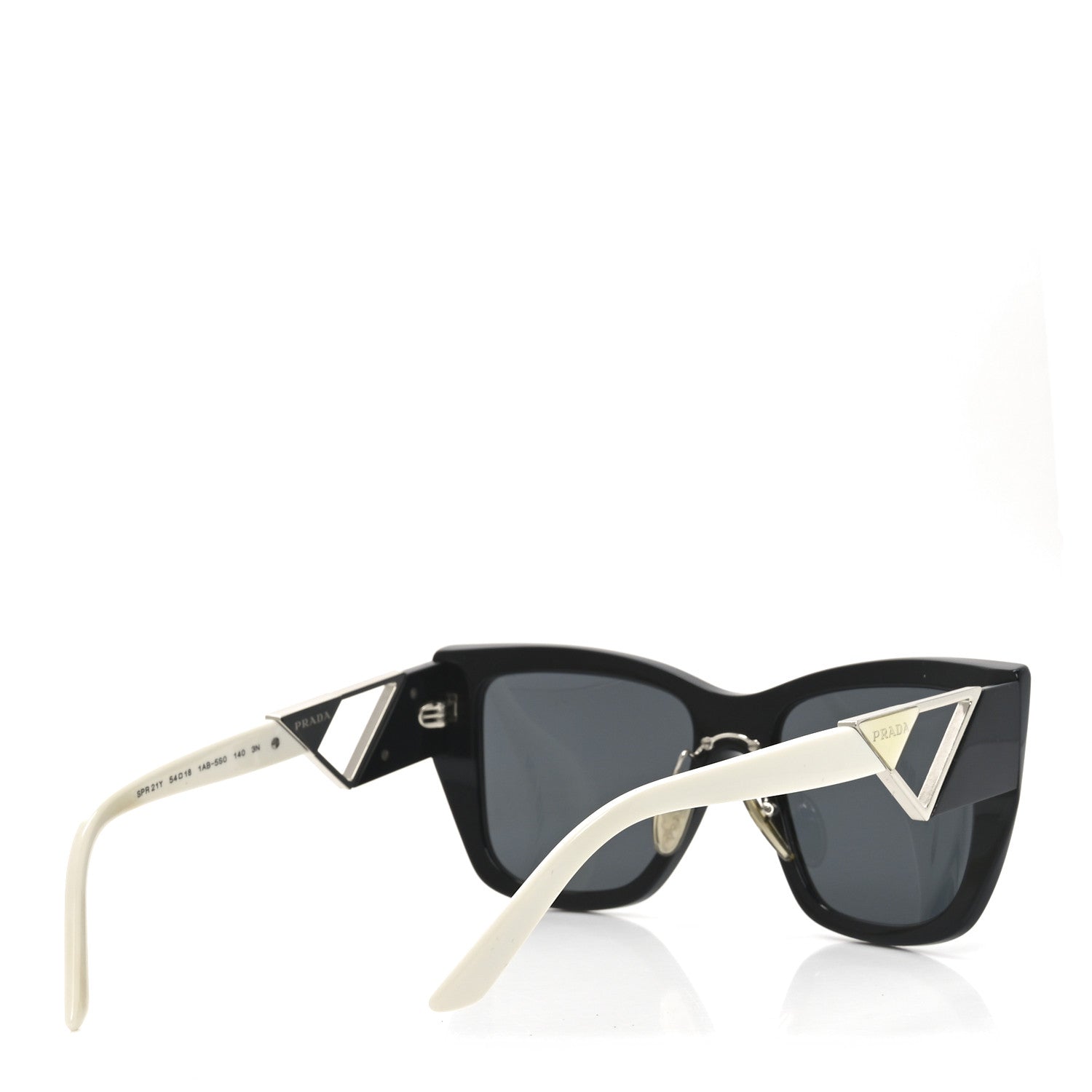 Prada Triangle Sunglasses SPR 21Y Black White 4 of 7