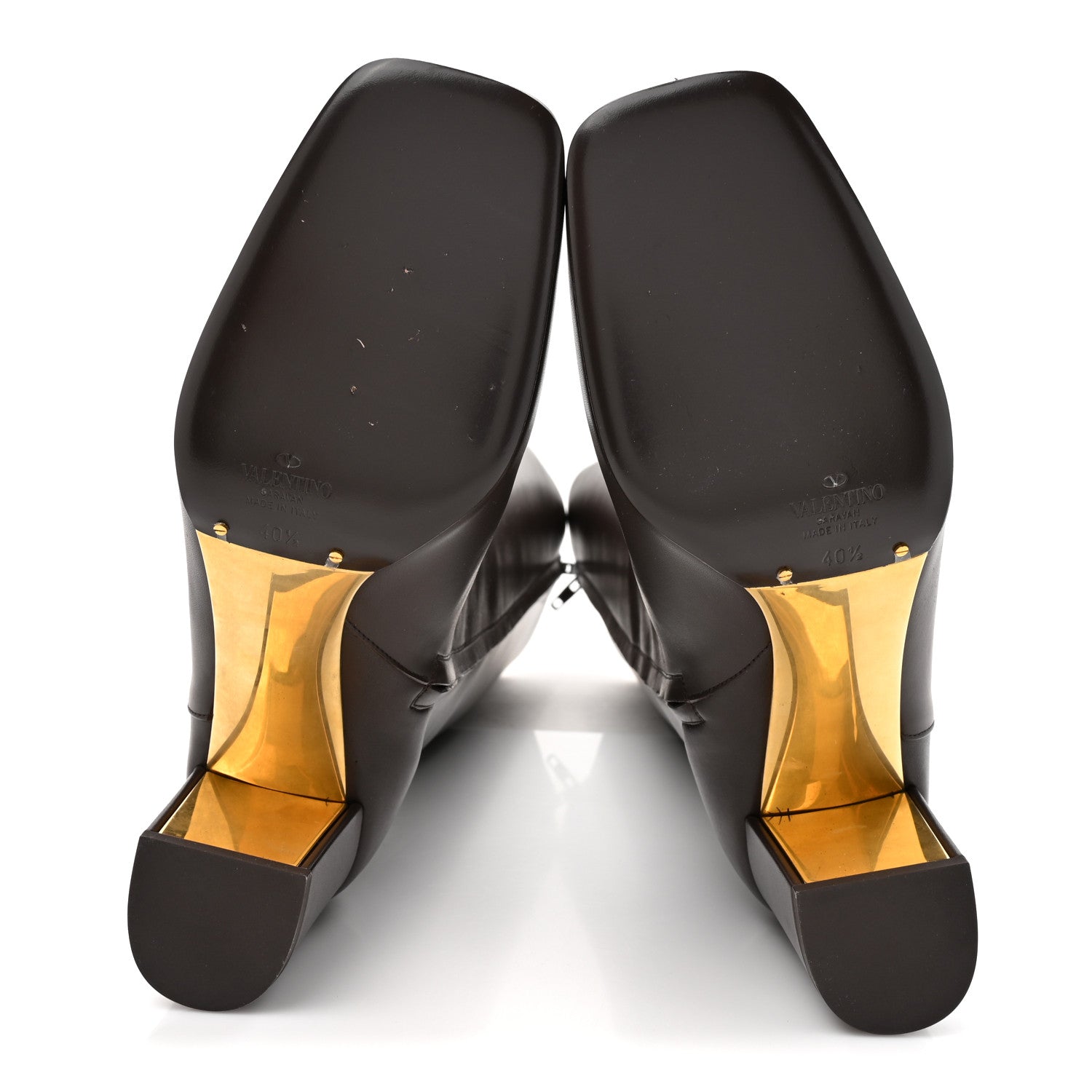 Valentino Garavani Calfskin VLogo Golden Walk Knee High 70mm Boots 40.5 Bitter Chocolate 5 of 9