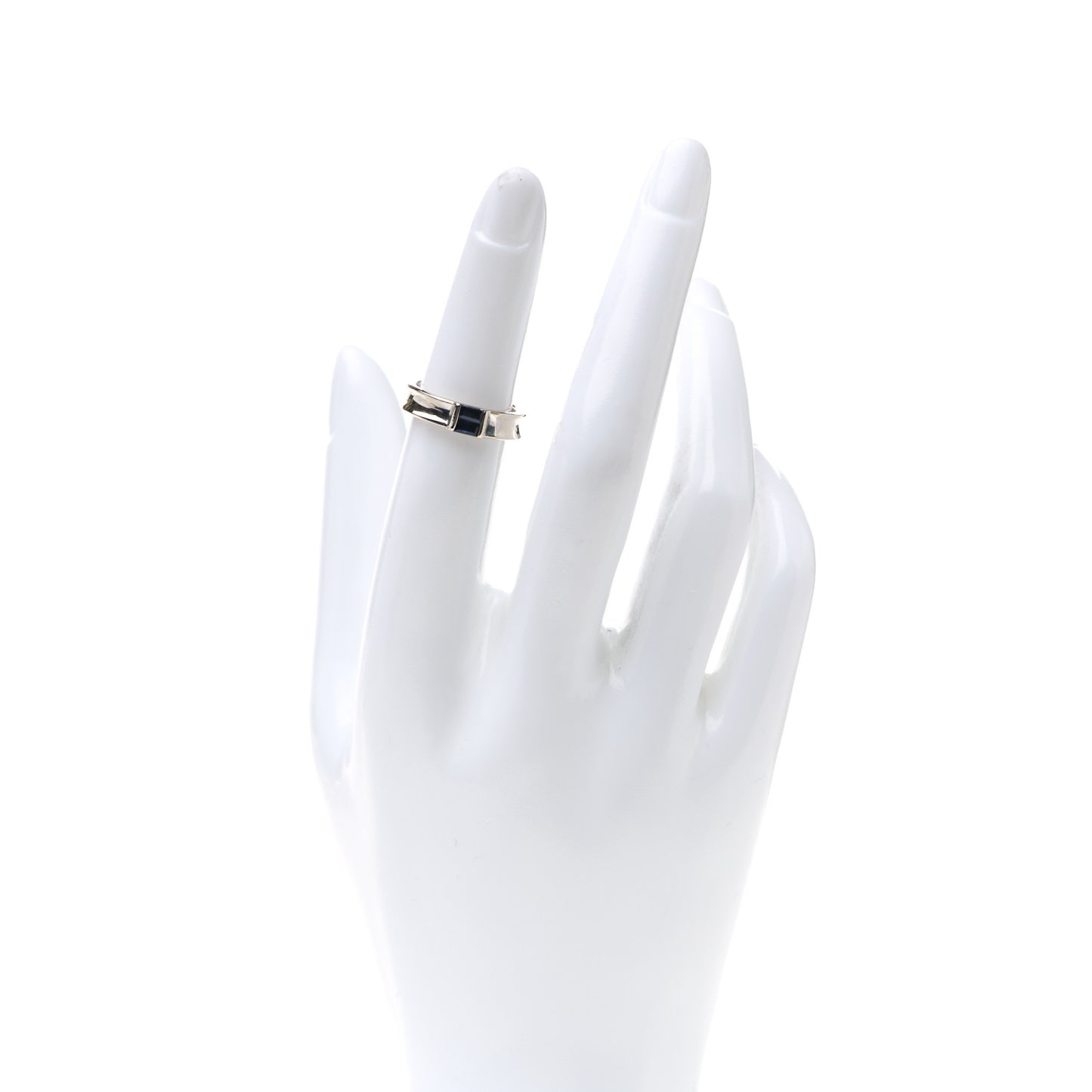 18K White Gold Blue Sapphire Stacking Ring 49 5