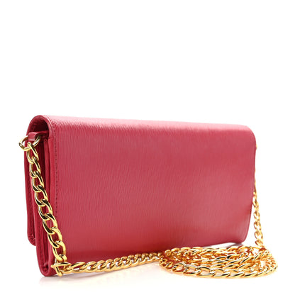 Prada Vitello Move Metal Oro Chain Wallet Peonia 3 of 10