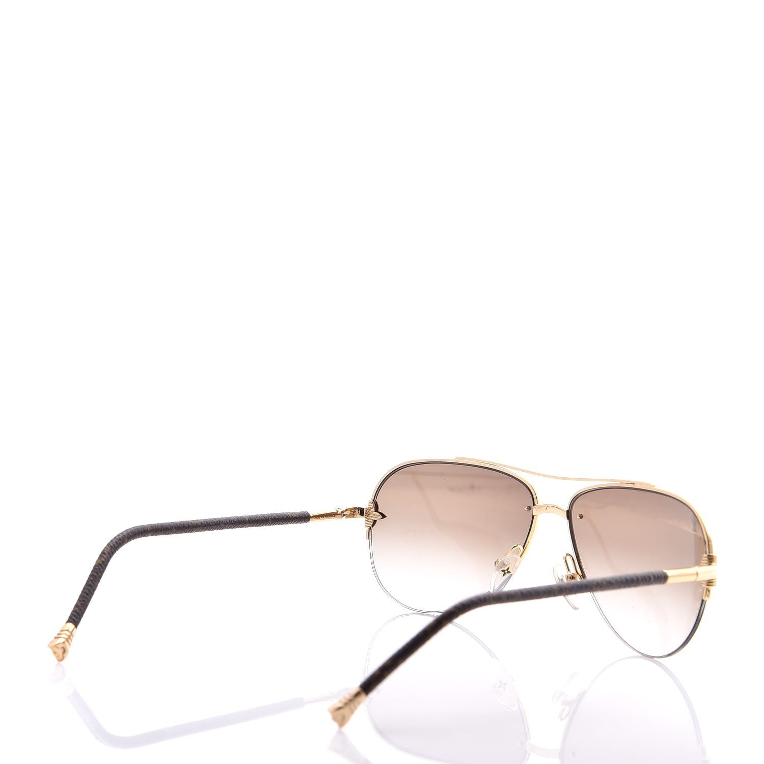 Louis Vuitton Monogram Petite Viola Pilote Aviator Sunglasses Z0571U Brown 4 of 7