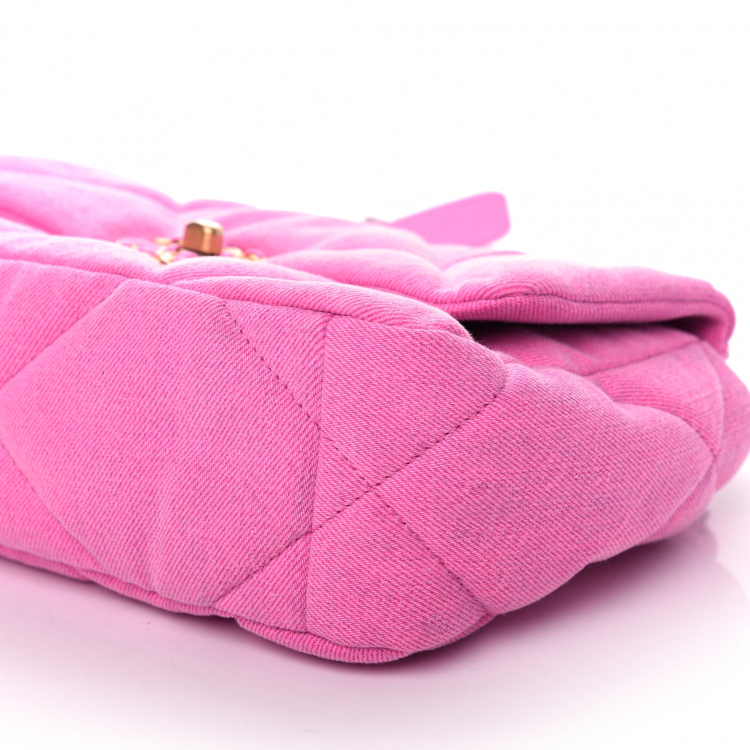 Chanel Denim Quilted Medium 19 Flap Neon Pink 9 of 9