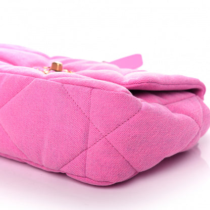 Chanel Denim Quilted Medium 19 Flap Neon Pink 9 of 9