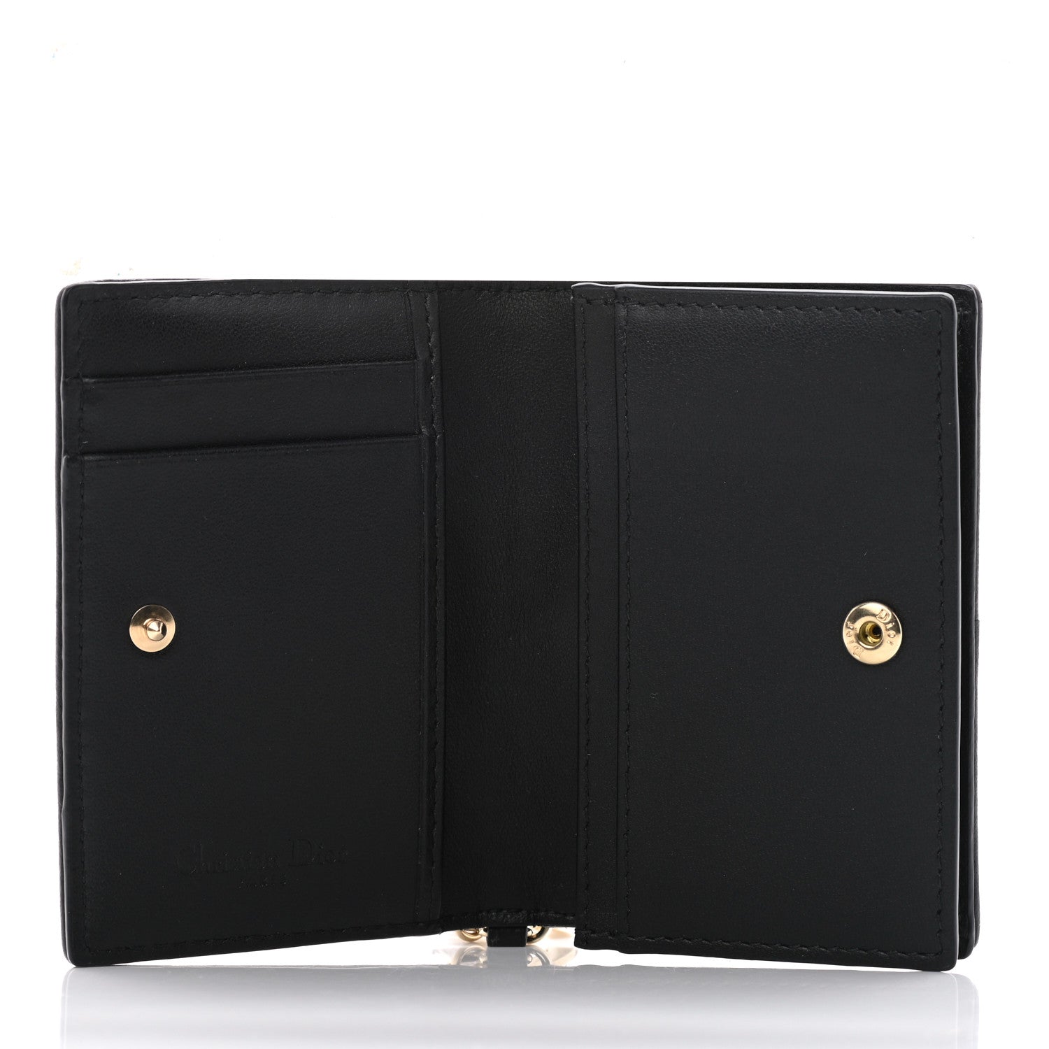 Christian Dior Lambskin Cannage Small Lady Dior Flap Card Holder Black 4 of 7
