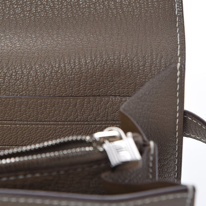 Hermes Chevre Mysore Kelly Longue Wallet Etoupe 9 of 10