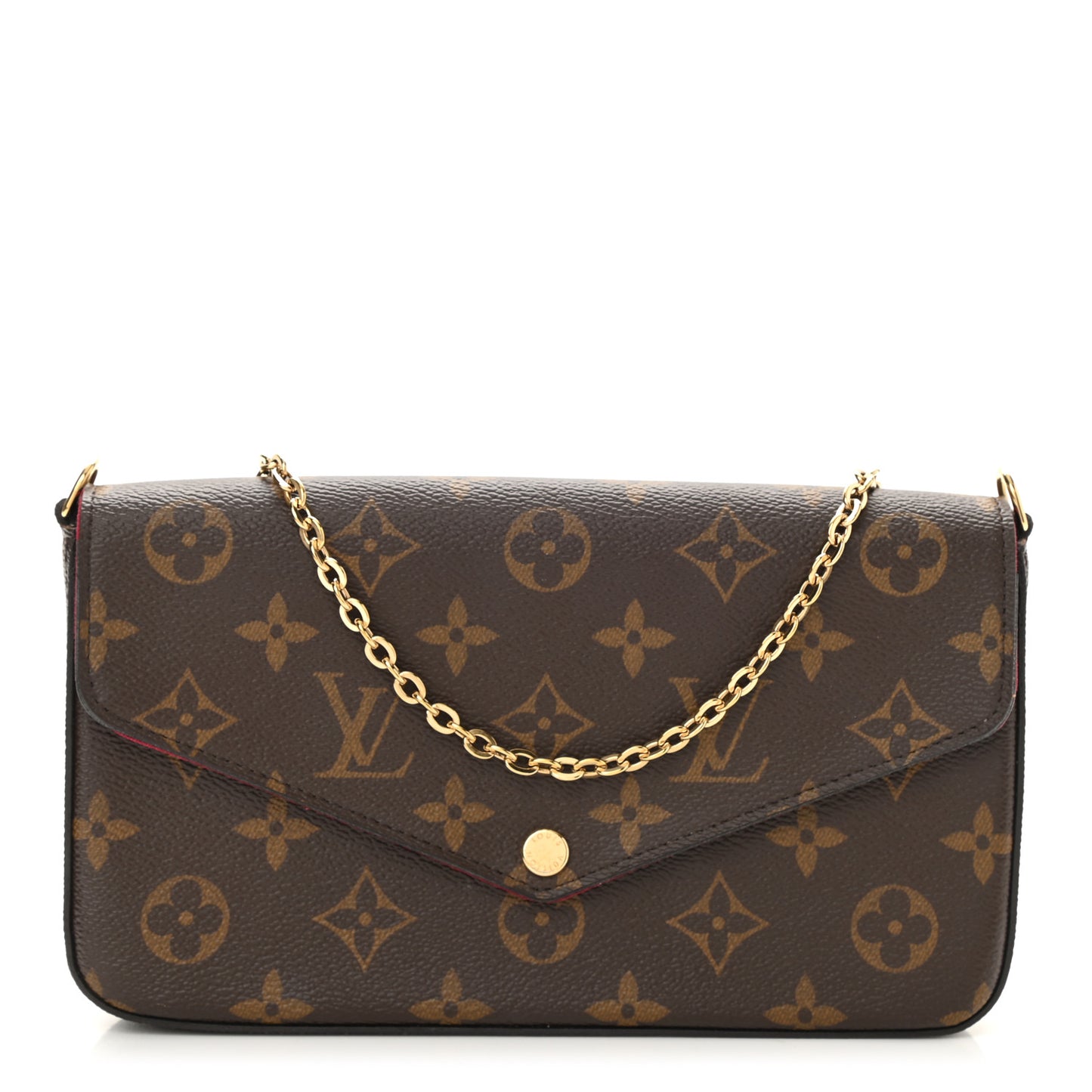 Monogram Pochette Felicie Chain Wallet Fuchsia