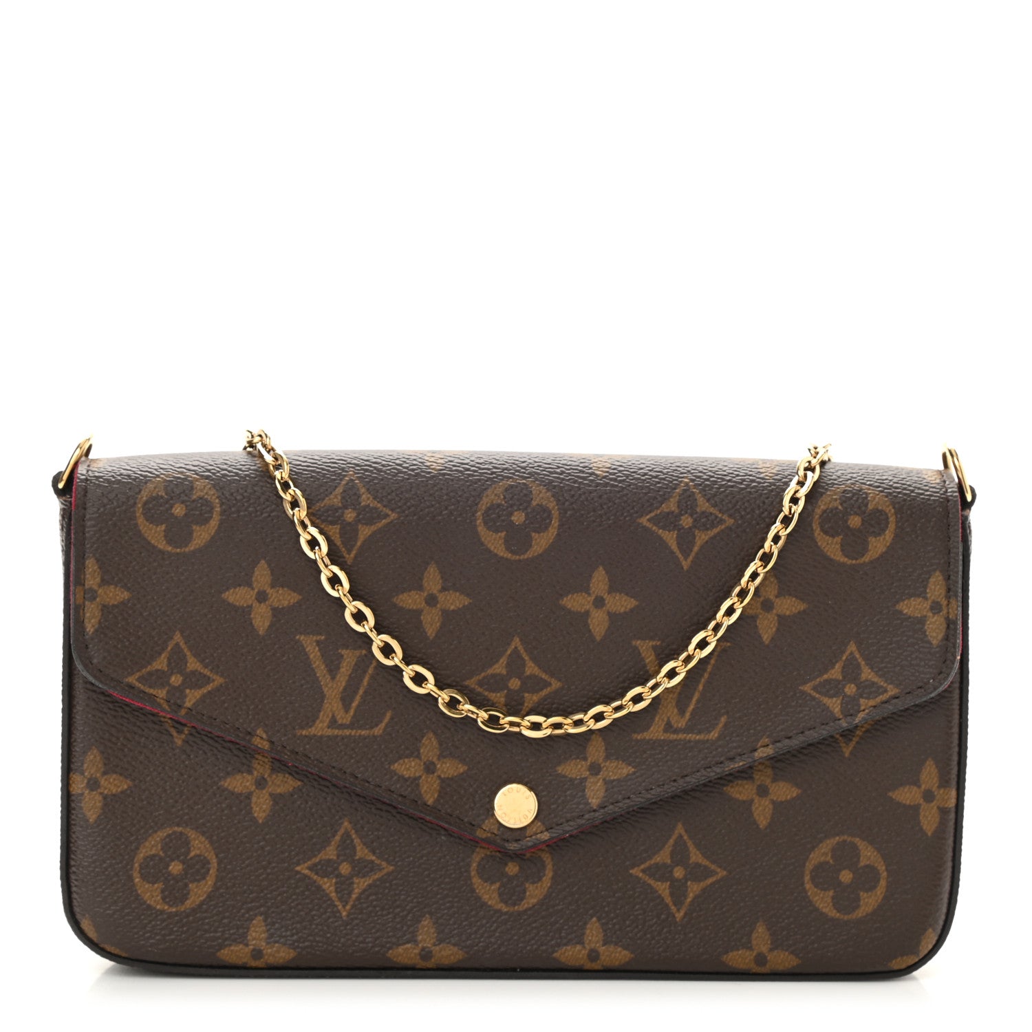 Louis Vuitton Monogram Pochette Felicie Chain Wallet Fuchsia 3 of 9