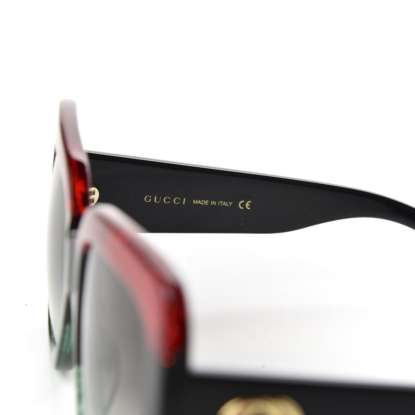 Acetate Square Frame Sunglasses GG0083S Glitter Red Black Green
