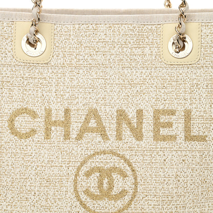 Chanel Lurex Boucle Small Deauville Tote Ivory 8 of 10