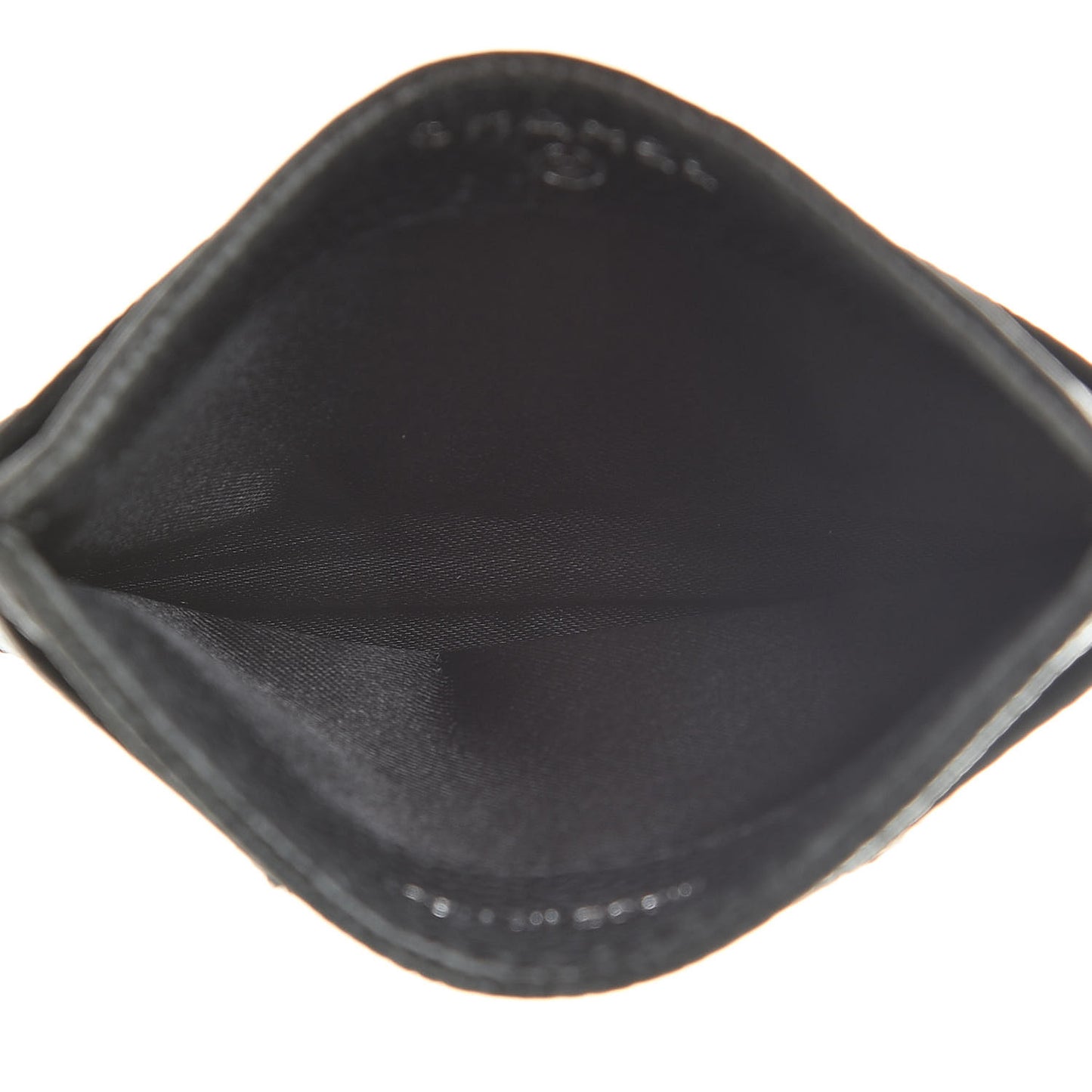 Caviar Quilted Stitched Card Holder Black