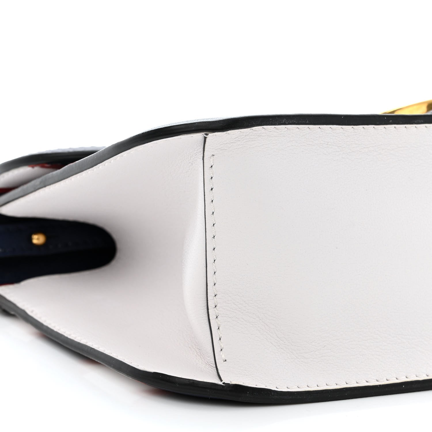 Valentino Garavani Calfskin Striped Vlogo Loco Shoulder Bag White Rouge Pur Worker 9 of 10