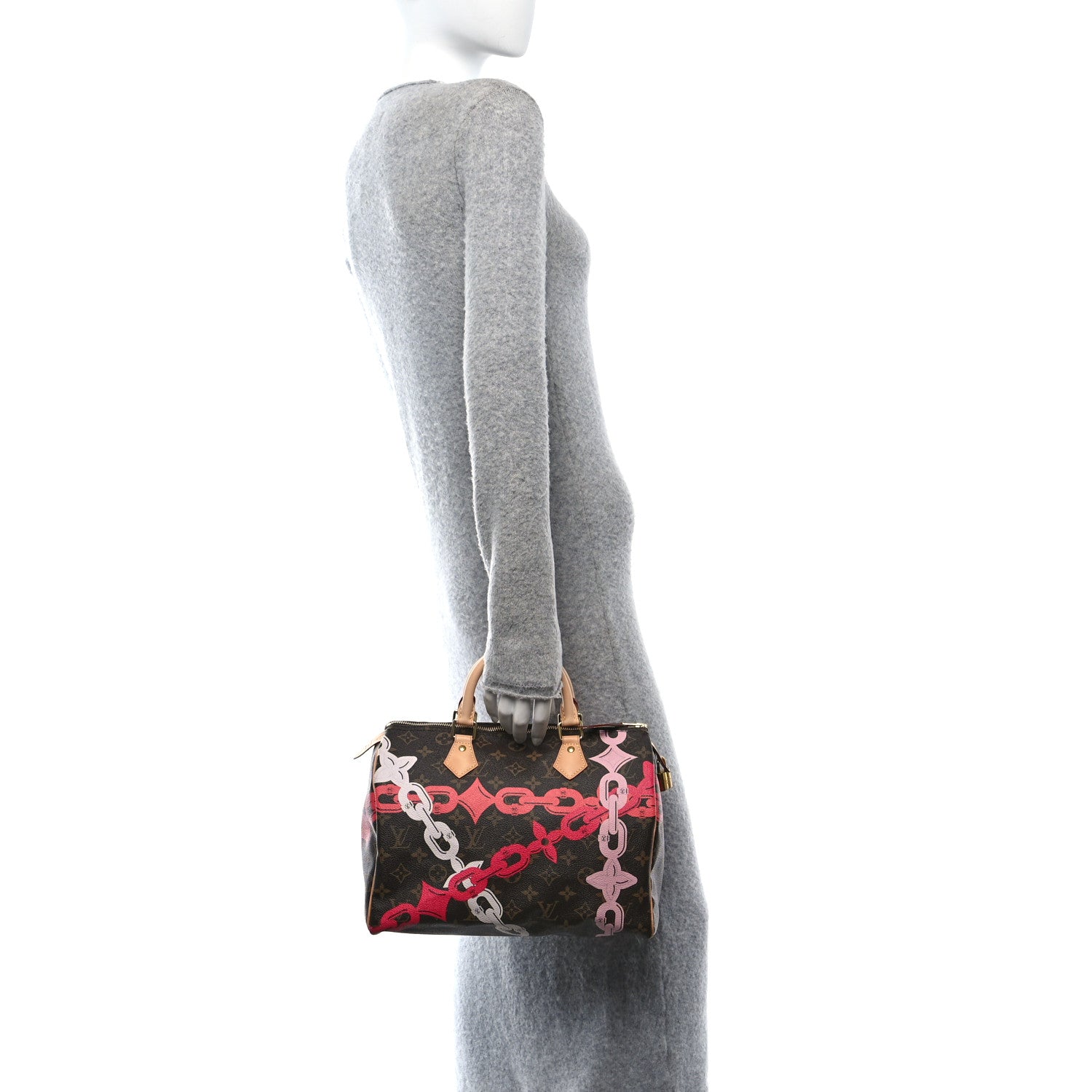 Louis Vuitton Monogram Bay Speedy 30 Rose Ballerine Poppy 2 of 12