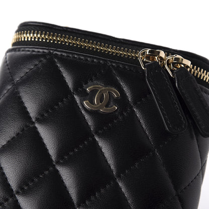 Chanel Lambskin Quilted Small Vertical Coco Beauty Vanity Case With Chain Black 9 of 10