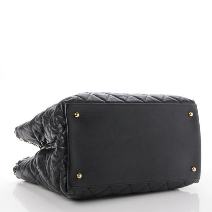 Chanel Calfskin Quilted Small Chain Me Tote Black 4 of 8