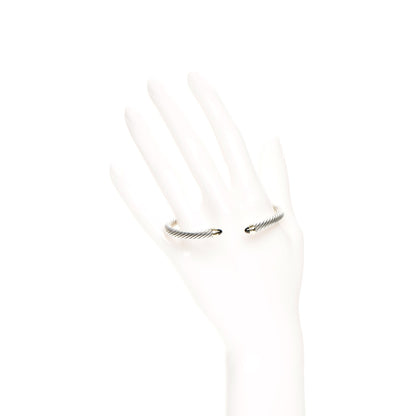 David Yurman Sterling Silver 14K Yellow Gold Black Onyx 5mm Cable Classics Petite Color Bracelet 2 of 5