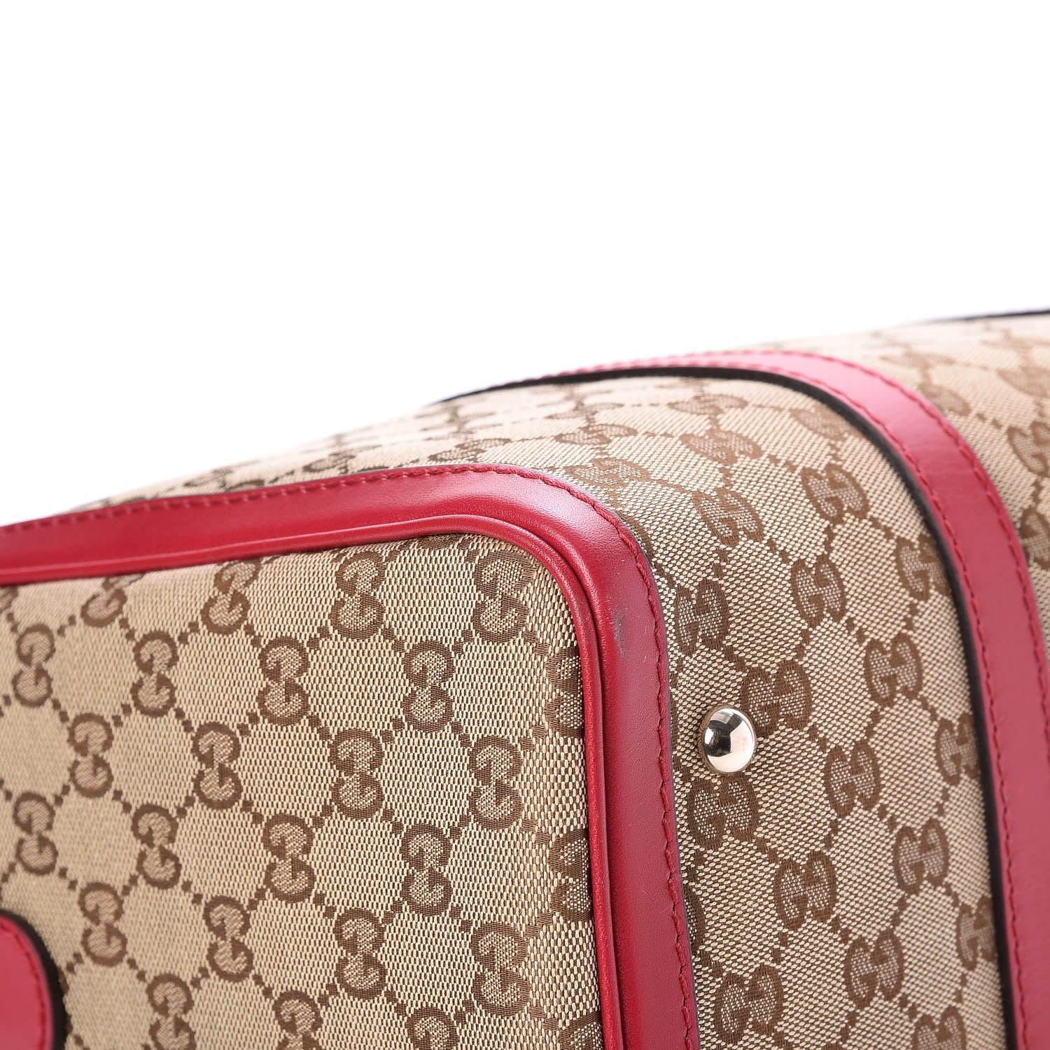 Gucci Monogram Medium Joy Boston Beige Red 6 of 10