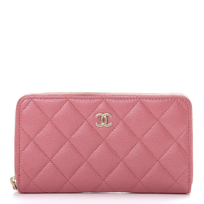 Chanel Iridescent Caviar Quilted Medium Zip Around Wallet Pink 1 of 11