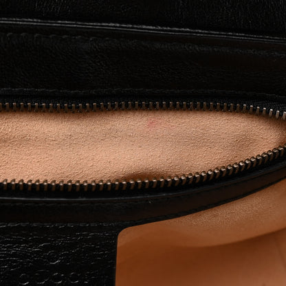 Gucci Vintage Effect Calfskin Matelasse Diagonal Small Torchon GG Marmont Shoulder Bag Cognac Black 7 of 10