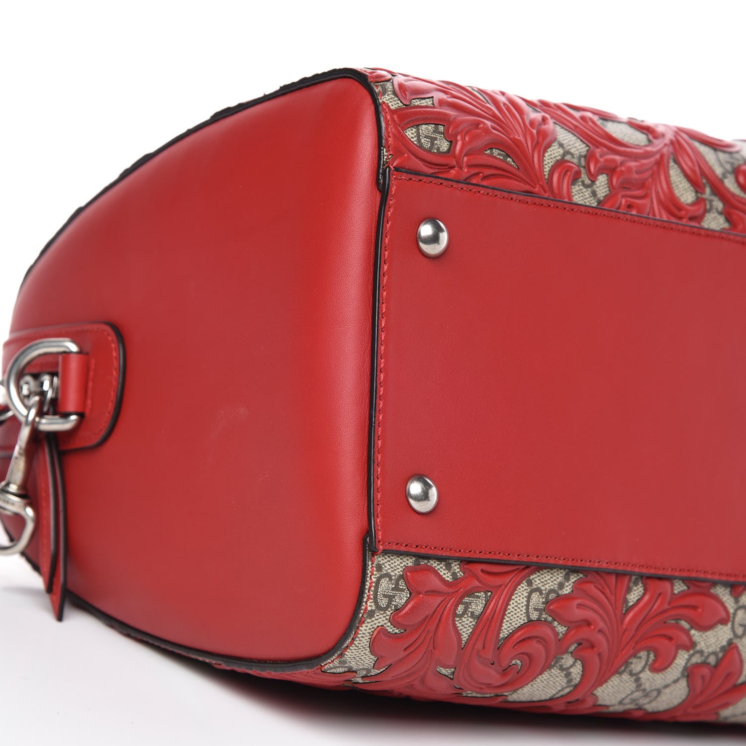 Gucci GG Supreme Monogram Arabesque Medium Boston Hibiscus Red 6 of 15