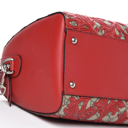 Gucci GG Supreme Monogram Arabesque Medium Boston Hibiscus Red 6 of 15