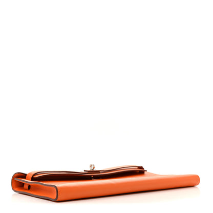 Hermes Evergrain Kelly Longue Clutch Pochette Orange 4 of 12