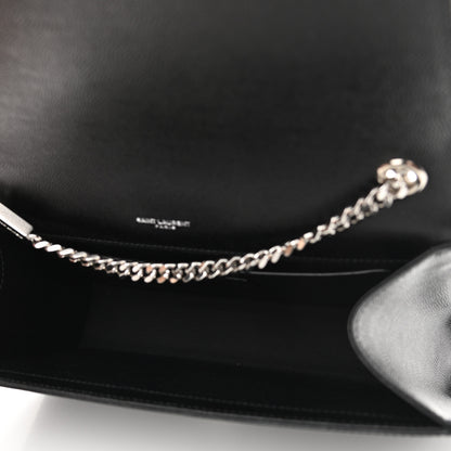Saint Laurent Grain De Poudre Medium Classic Monogram Kate Satchel Black 5 of 11