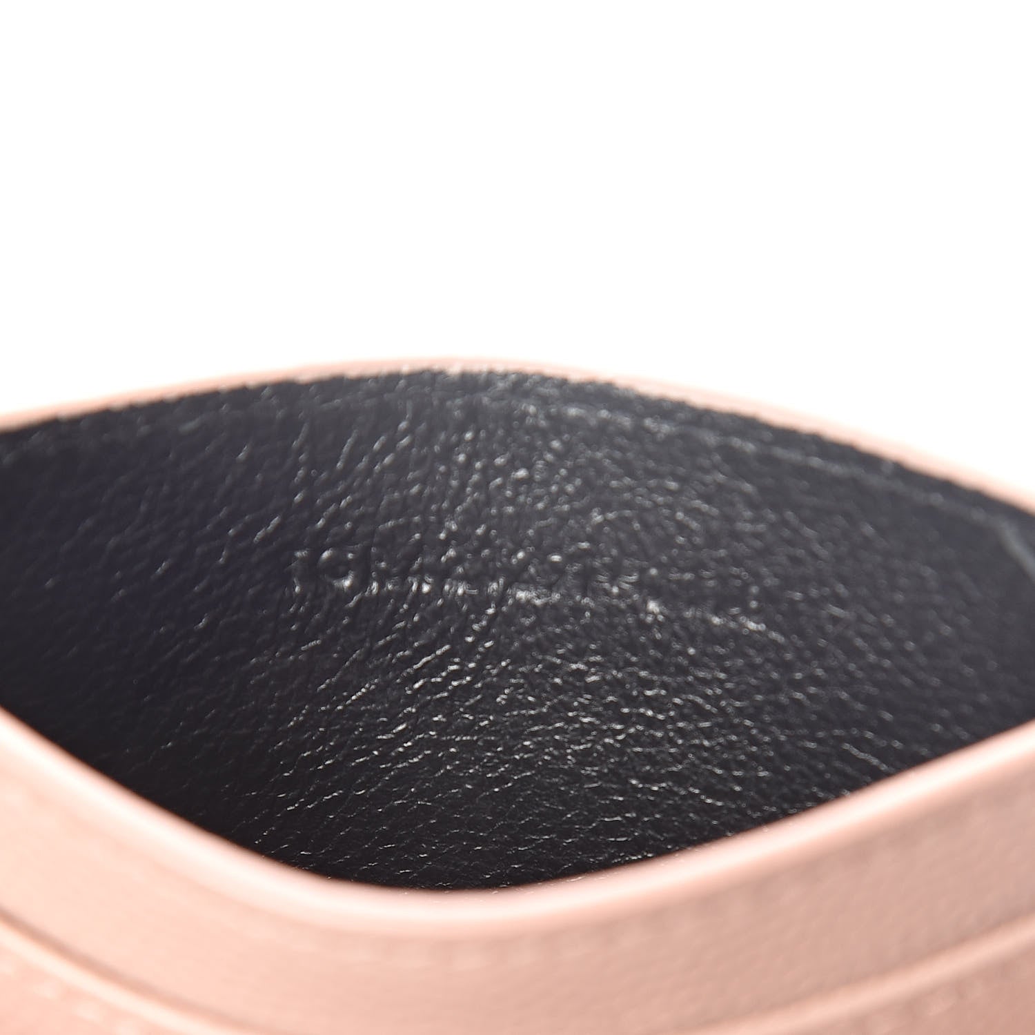 Saint Laurent Grain De Poudre Matelasse Chevron Monogram Credit Card Case Pale Blush 6 of 7