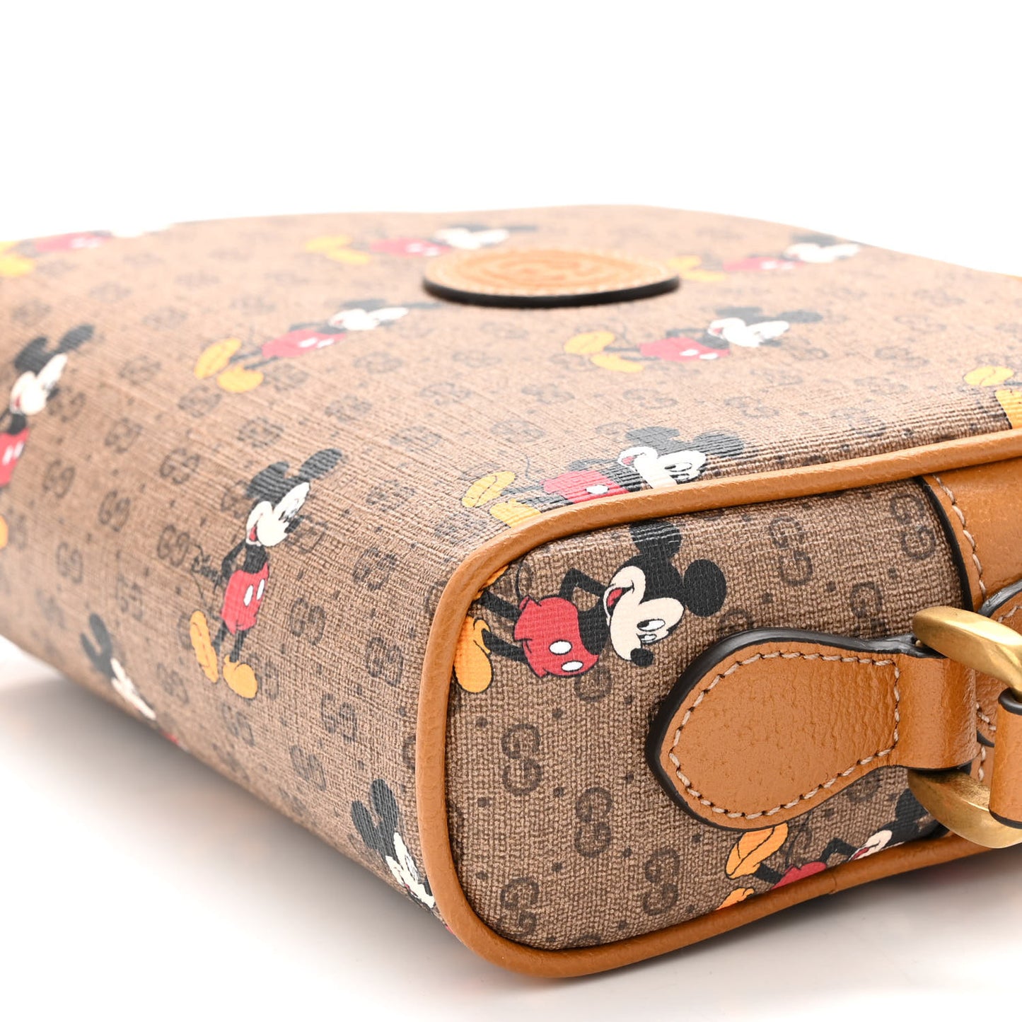 X DISNEY Mini Vintage GG Supreme Monogram Mickey Mouse Shoulder Bag Beige Vintage Sun Oil