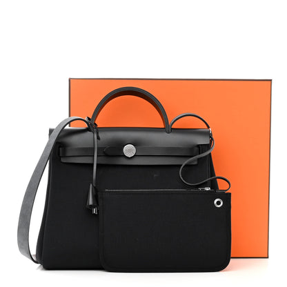 Hermes Military Toile Vache Hunter Herbag Zip PM 31 Black 10 of 10