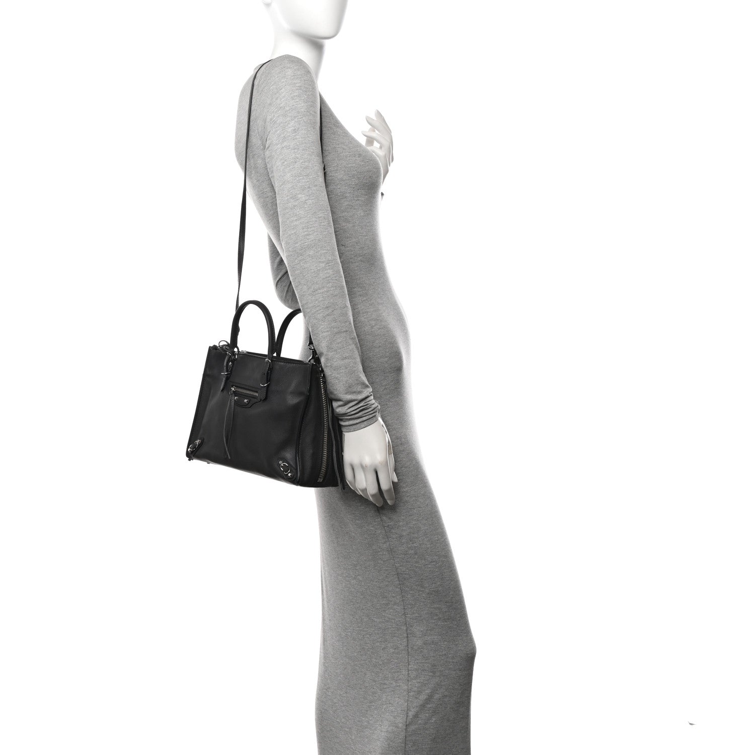 Balenciaga Veau Papier A6 Zip Around Tote Gris Fossile 2 of 14