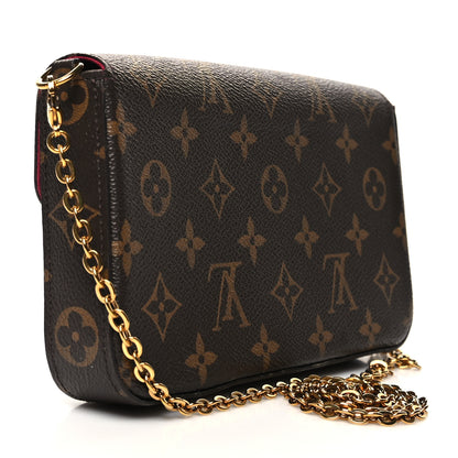 Louis Vuitton Monogram Pochette Felicie Chain Wallet Fuchsia 4 of 12