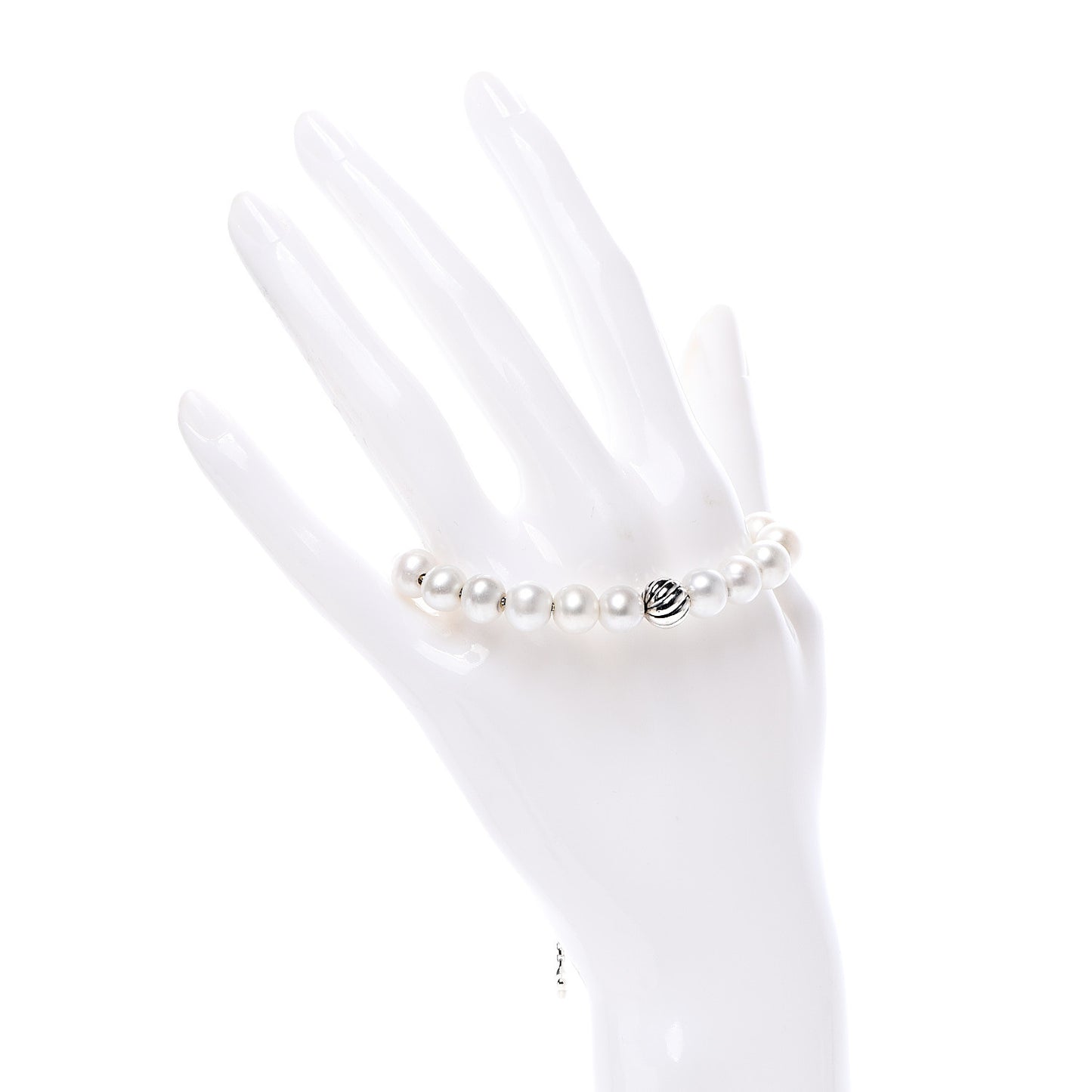 Sterling Silver Pearl 8mm Spiritual Bead Bracelet