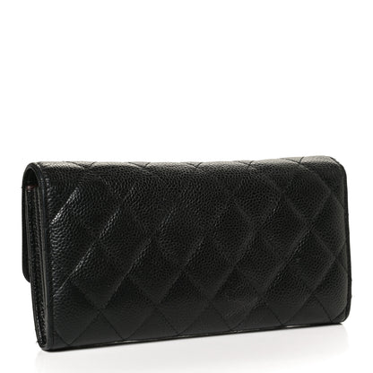 Chanel Caviar Quilted Large Gusset Flap Wallet Black 3 of 12