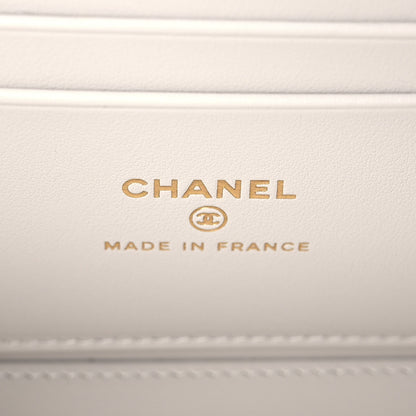 Chanel Caviar Quilted Small Tiny CC Vanity Case With Chain Light Grey 6 of 12